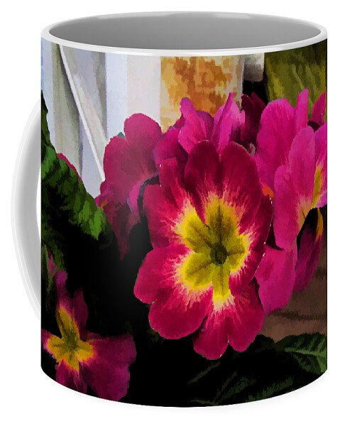 Ron Roberts Coffee Mug featuring the photograph Little Primrose flowers by Ron Roberts