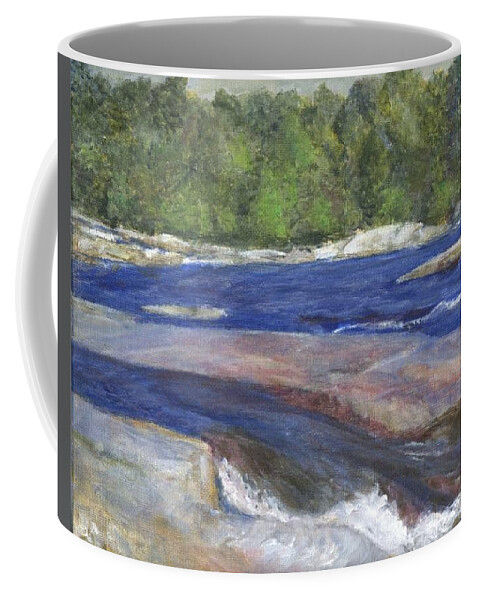 Moose River Coffee Mug featuring the painting Little Rapids by Sheila Mashaw