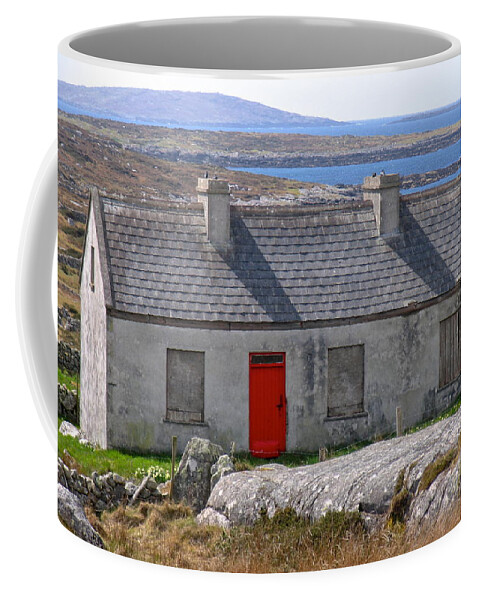 Irish Farm Cottage Coffee Mug featuring the photograph LIttle Red Door II by Suzanne Oesterling