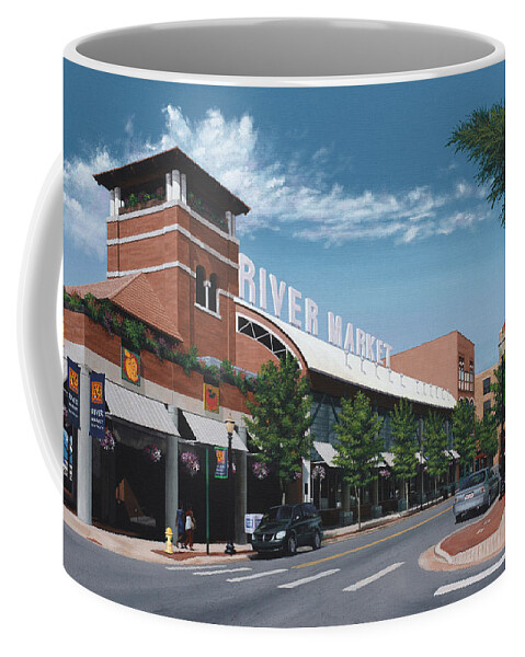 Little Rock Coffee Mug featuring the painting Little Rock River Market by Glenn Pollard