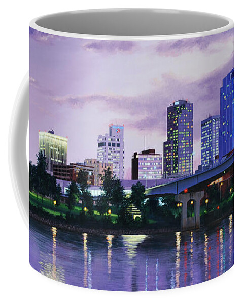 Little Rock Coffee Mug featuring the painting Little Rock Skyline by Glenn Pollard
