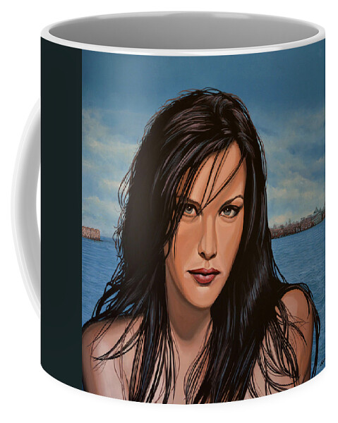 Liv Tyler Coffee Mug featuring the painting Liv Tyler by Paul Meijering