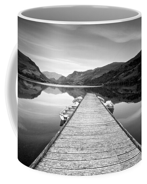 Landscape Coffee Mug featuring the photograph Llyne Nantile Jetty by Stephen Taylor