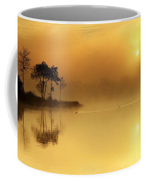 Loch Ard Coffee Mug featuring the photograph Loch Ard morning glow by Grant Glendinning