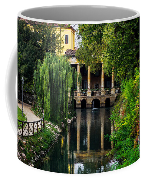 Vicenza Italy Coffee Mug featuring the photograph Loggia Valmarana on the Seriola by Prints of Italy