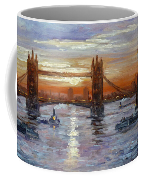 London Coffee Mug featuring the painting London Tower Bridge by Irek Szelag
