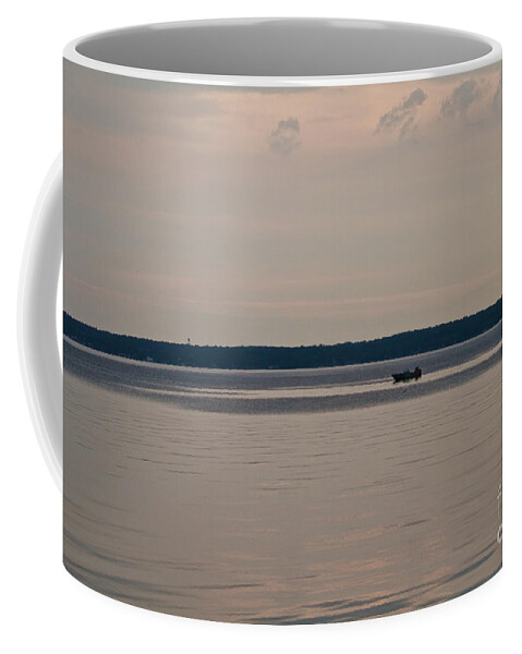 Lake Coffee Mug featuring the photograph Lone Fisherman by William Norton