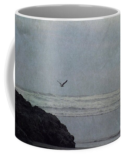 Lone Gull Coffee Mug featuring the photograph Lone Gull by Sharon Elliott