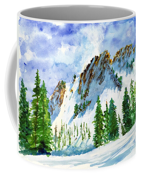 Mountains Coffee Mug featuring the painting Lone Tree in the Afternoon by Walt Brodis