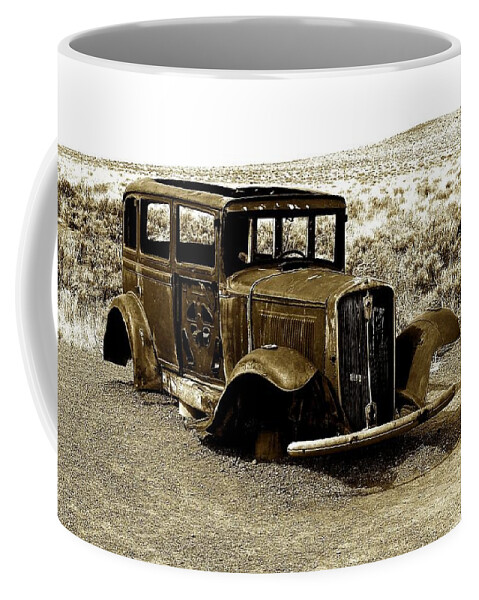 Car Coffee Mug featuring the photograph Lonely and abandoned by Barbara Zahno