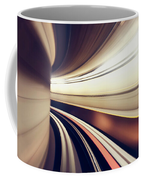 Curve Coffee Mug featuring the photograph Long Exposure While Taking Underground by Ian Ludwig