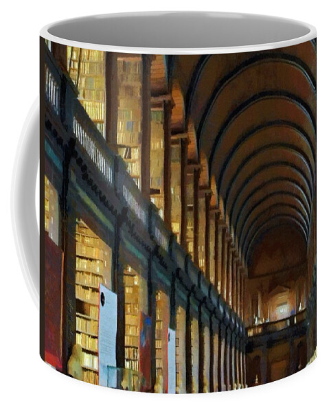 Dublin Coffee Mug featuring the painting Long Room by Jeffrey Kolker