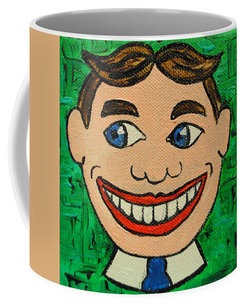Tillie Coffee Mug featuring the painting Lookin Left Tillie by Patricia Arroyo