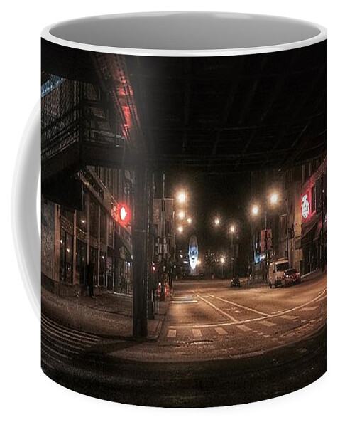 City Coffee Mug featuring the photograph Looking East from Wabash by Nick Heap
