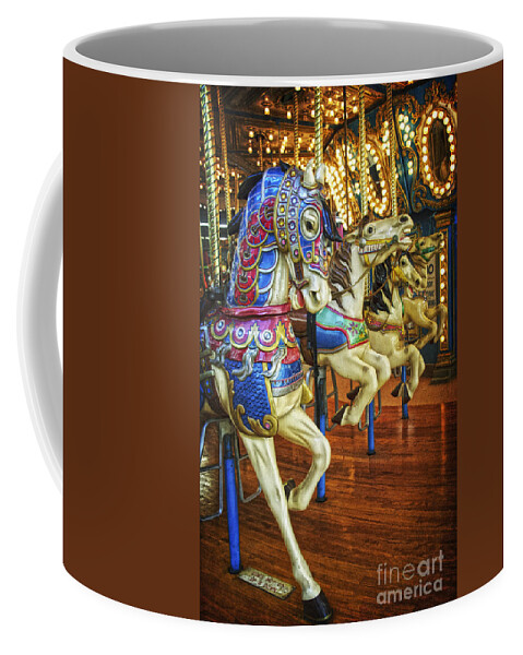 Jersey Shore Coffee Mug featuring the photograph Dancing Horses by Debra Fedchin