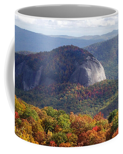 Landscapes. Printscapes Coffee Mug featuring the photograph Looking Glass Rock and Fall Folage by Duane McCullough