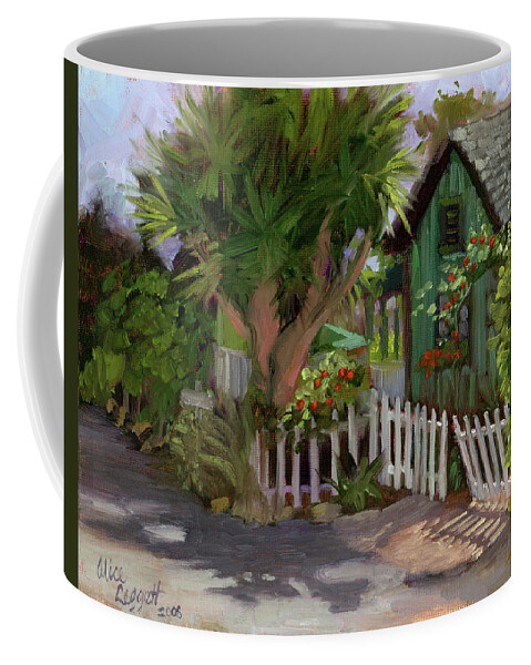 Los Rios Street Coffee Mug featuring the painting Los Rios Street San Juan Capistrano California by Alice Leggett