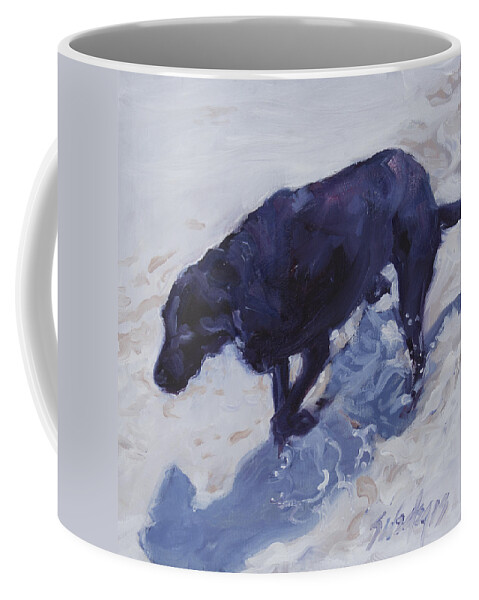 Labrador Retriever Coffee Mug featuring the painting Lost In A Day Dream by Sheila Wedegis