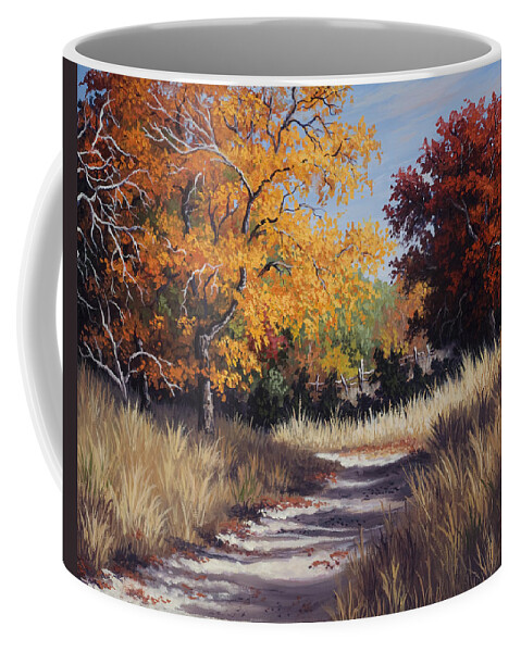Autumn Landscapes Coffee Mug featuring the painting Lost Maples Trail by Kyle Wood