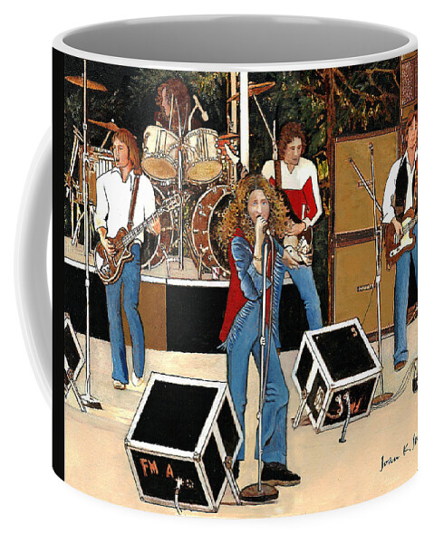 Rock And Roll Coffee Mug featuring the painting Lou Gramm-Foreigner by Joan Shaver