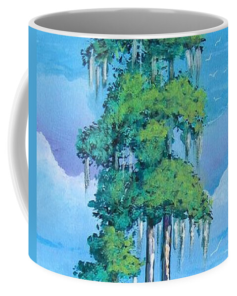 Louisiana Coffee Mug featuring the painting Louisiana Cypress by Suzanne Theis