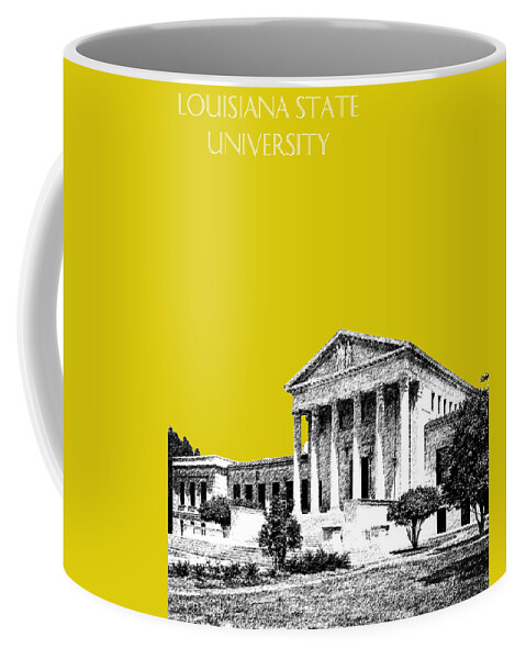 University Coffee Mug featuring the digital art Louisiana State University 2 - Mustard by DB Artist