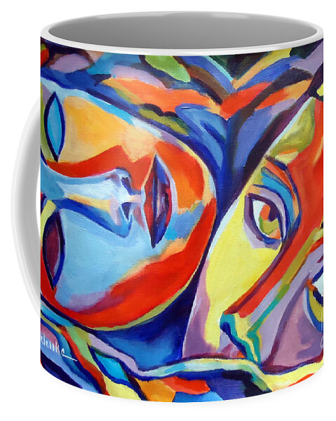 Affordable Original Paintings Coffee Mug featuring the painting Love bond by Helena Wierzbicki