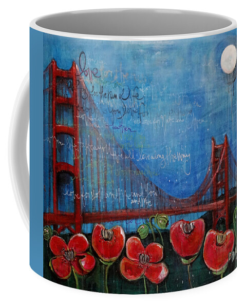 San Francisco Coffee Mug featuring the painting Love for San Francisco by Laurie Maves ART