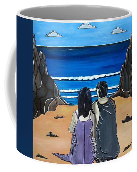 Beach Coffee Mug featuring the painting Love Is by Sandra Marie Adams