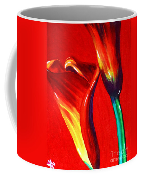 Love Coffee Mug featuring the painting Love Lilies by Jackie Carpenter