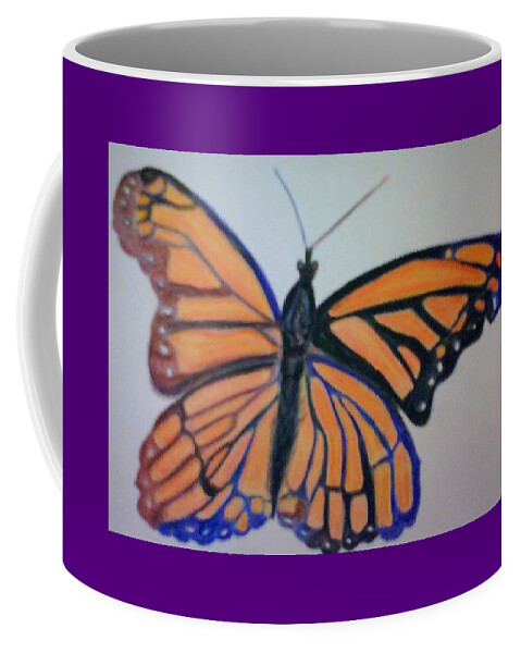 Summer Coffee Mug featuring the mixed media Lovely Summer Monarch by Suzanne Berthier
