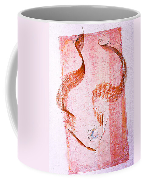 Abstract Painting Coffee Mug featuring the painting Lovers Dance in Pink with Sienna by Asha Carolyn Young