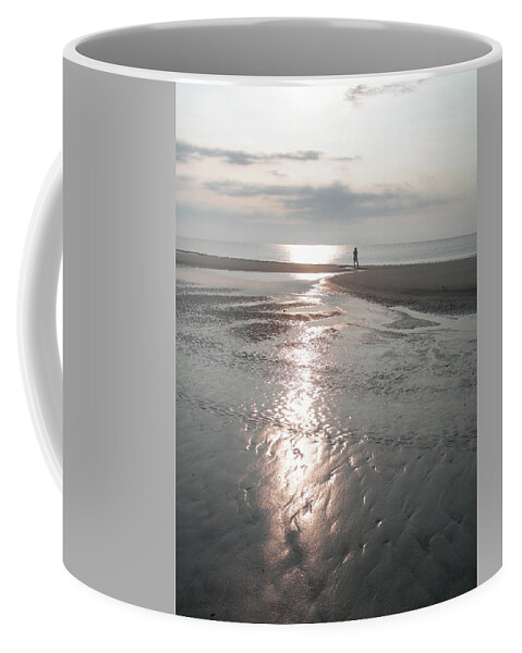 Beach Coffee Mug featuring the photograph Low Tide Reflection by Deborah Ferree