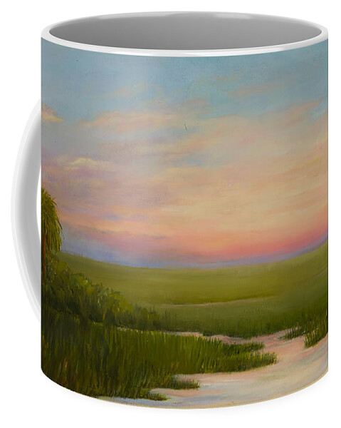 Southern Coastal Marshes Coffee Mug featuring the painting Lowcountry Marsh by Audrey McLeod