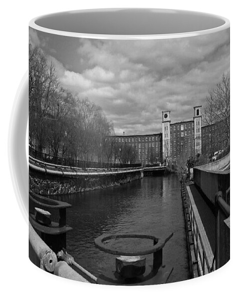 Architecture Coffee Mug featuring the photograph Lowell MA Architecture BW by Michael Saunders
