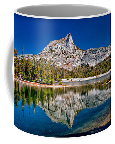 Backcounty Blue eastern Sierra Lake Mountains Reflection sierra Nevada Sky Water Yosemite national Park California Scenic Landscape Nature Trees Rock Granite Coffee Mug featuring the photograph Lower Cathedral Lake by Cat Connor