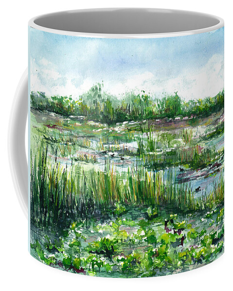 Marsh Coffee Mug featuring the painting Loxahatchee Marsh by Janis Lee Colon