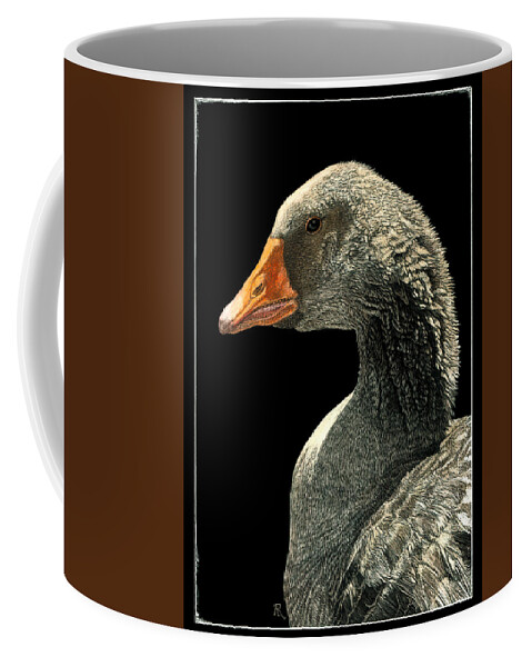 Goose Coffee Mug featuring the drawing Lucy by Ann Ranlett