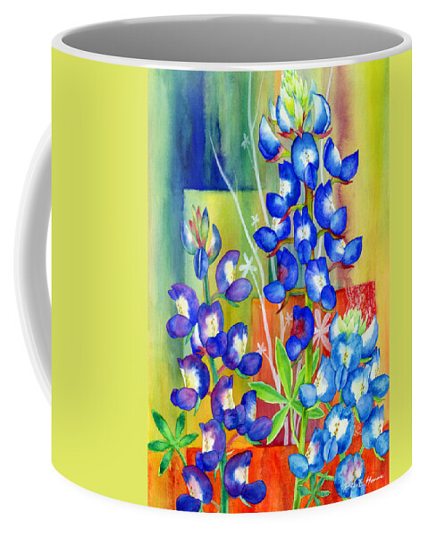 Wild Flower Coffee Mug featuring the painting Lupinus Texensis by Hailey E Herrera