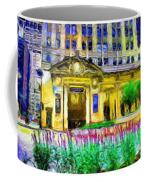 Lyric Opera House Coffee Mug featuring the painting Lyric Opera House of Chicago by Ely Arsha