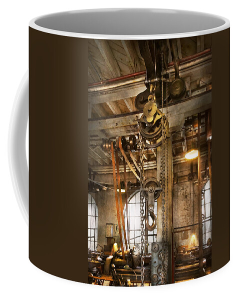 Self Coffee Mug featuring the photograph Machinist - In the age of industry by Mike Savad
