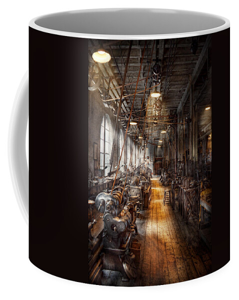 Machinists Coffee Mug featuring the photograph Machinist - Welcome to the workshop by Mike Savad