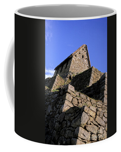 Machu Picchu Coffee Mug featuring the photograph Machu Picchu Hut Peru by Ryan Fox