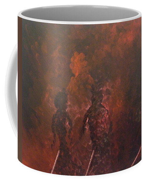 Abstract Coffee Mug featuring the painting Mad People by Pamela Henry