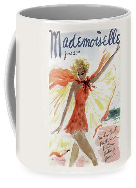 Mademoiselle Cover Featuring A Model At The Beach Coffee Mug