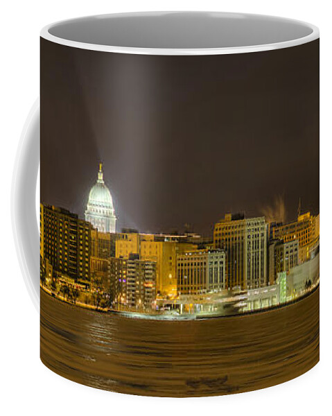 Capitol Coffee Mug featuring the photograph Madison - Wisconsin City panorama - no fireworks by Steven Ralser
