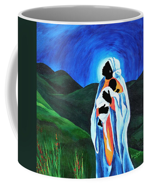 Female Coffee Mug featuring the painting Madonna And Child Hope For The World by Patricia Brintle