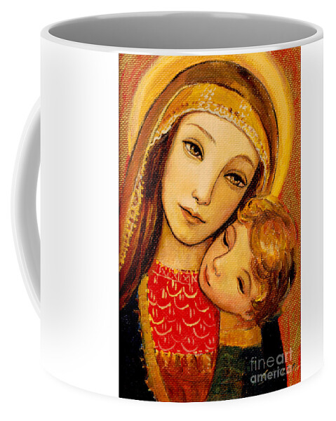 Mother Coffee Mug featuring the painting Madonna and Child by Shijun Munns