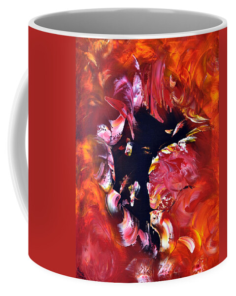 Abstract Coffee Mug featuring the painting Magic night by Isabelle Vobmann