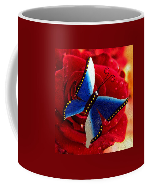 Butterfly Coffee Mug featuring the photograph Magic On The Wall by Carlos Avila